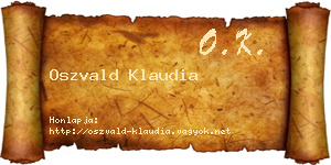 Oszvald Klaudia névjegykártya