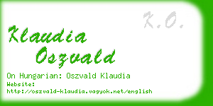 klaudia oszvald business card